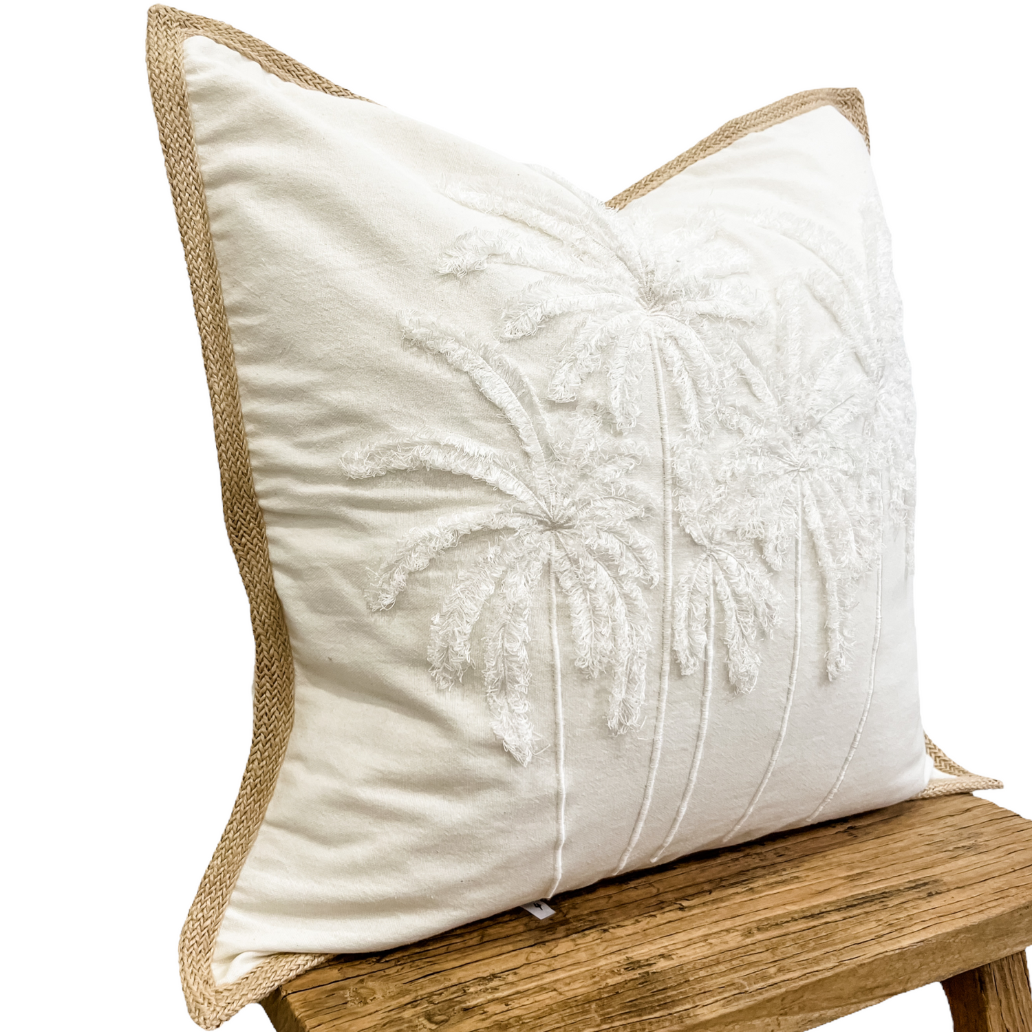 White Cotton Shoreline Cushion Cover