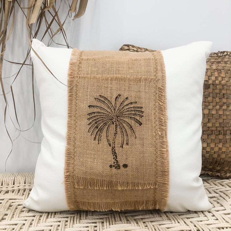 Natural Stamped Palm Cushions
