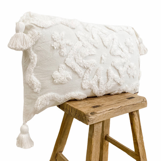 Aiyana White Hand Woven Cushion Cover