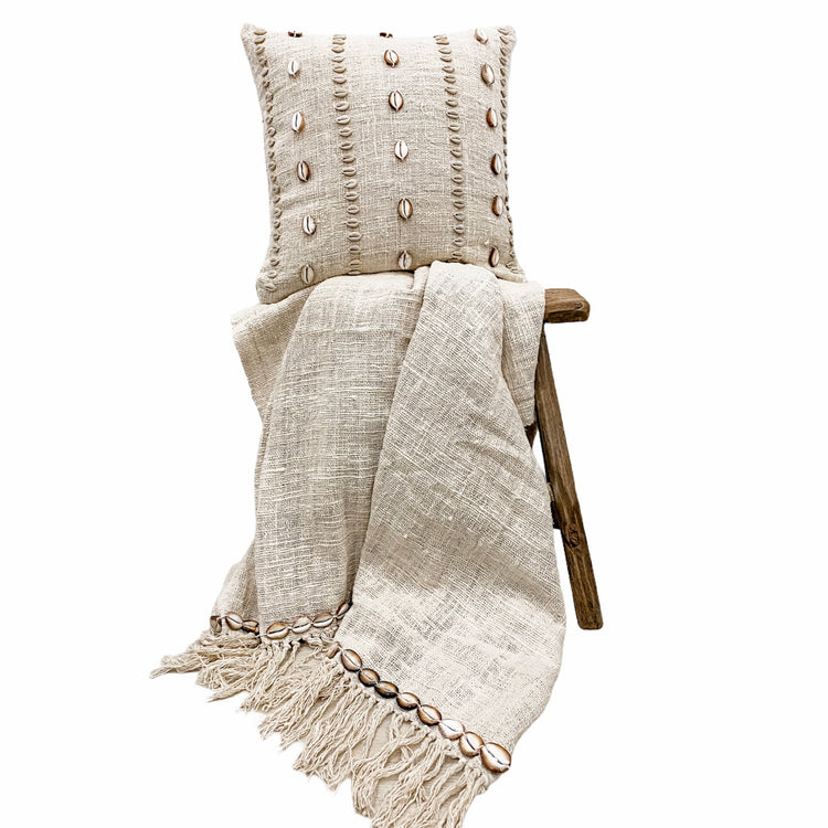 Drift Throw featuring cowrie shells