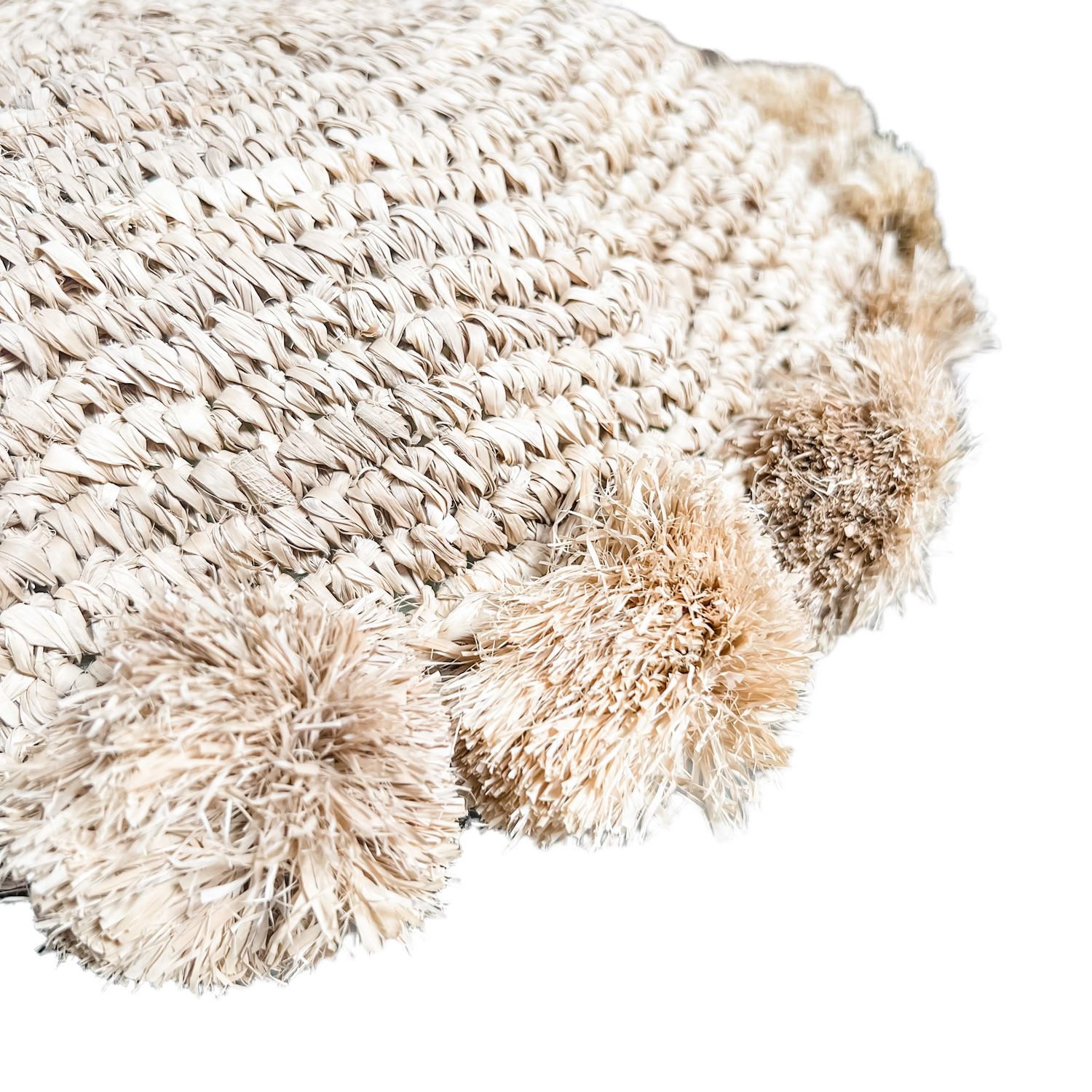 Bora Bora Cushion featuring pom poms