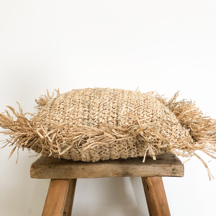 Fringed Raffia Cushion Covers