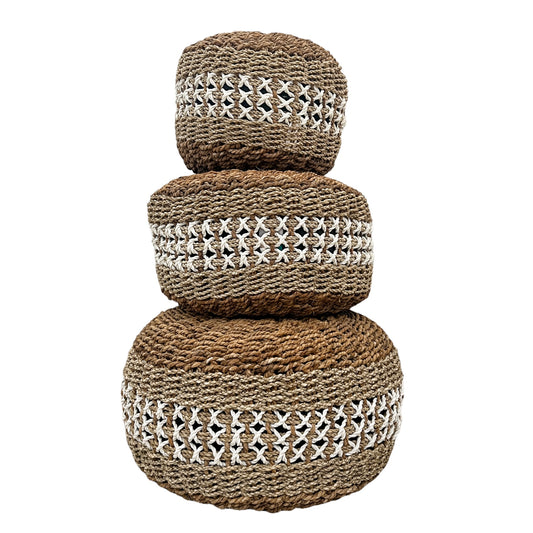 Bryn Natural Fibre Pouffe | 3 Sizes