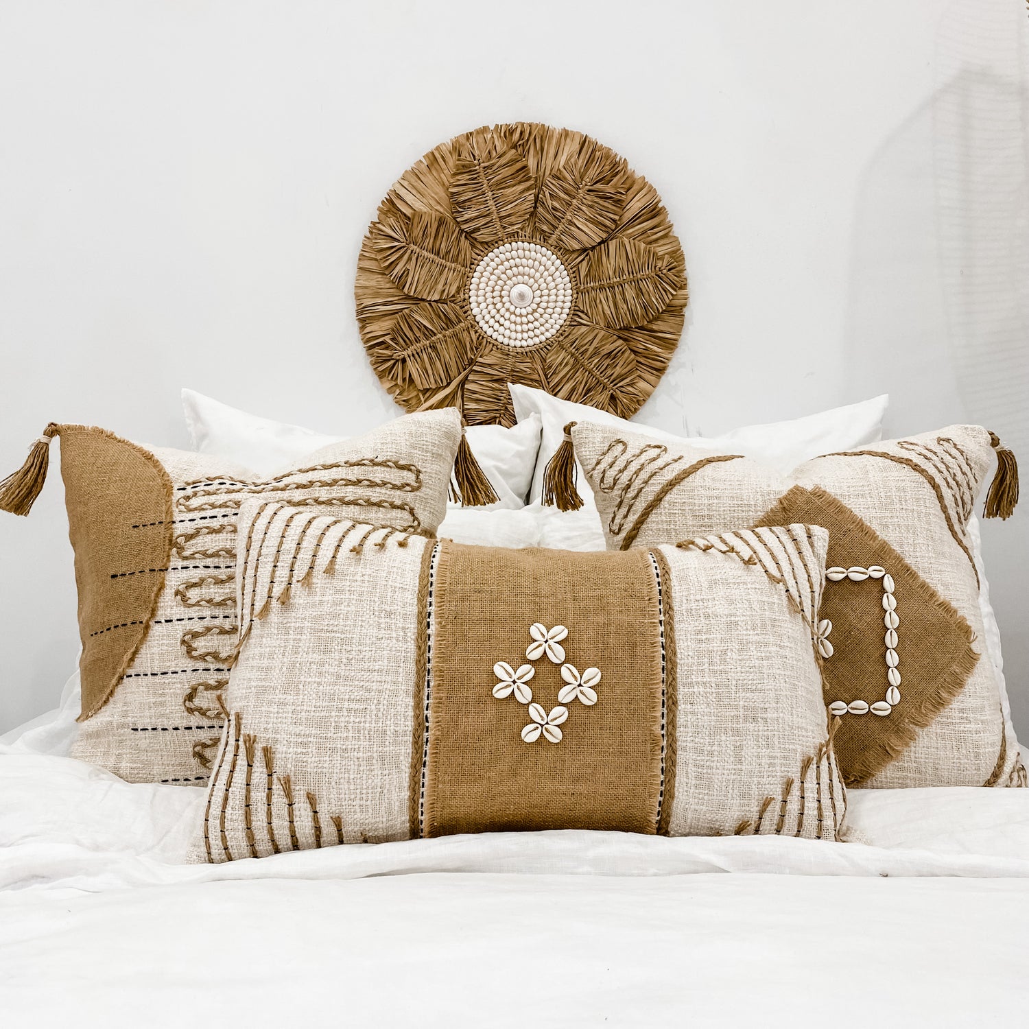 Raffia Bora Bora Leaves Juju Wall Hanging