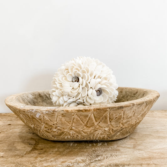 White Fleur Shell Ball Coastal Decor